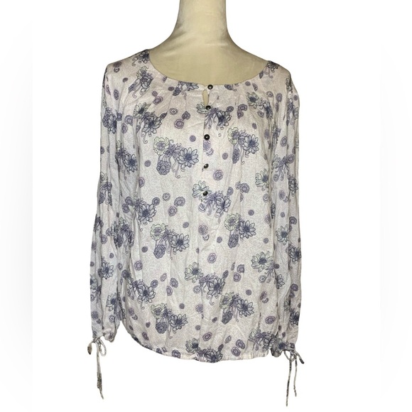 Lucky Brand Tops - Lucky Brand Floral Print Women's Top - White and Purple